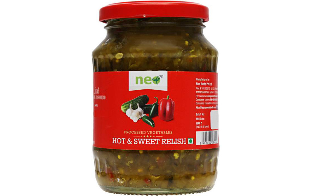 Neo Hot & Sweet Relish    Glass Jar  340 grams